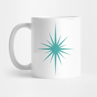 Turquoise Blue Starburst Mid Century Modern Mug